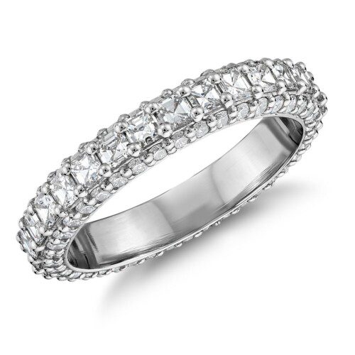 Bella Vaughan grandeur Asscher-cut diamond ring set in platinum at Blue Nile