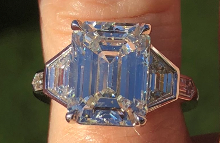 An Extraordinary Emerald Cut Diamond Ring