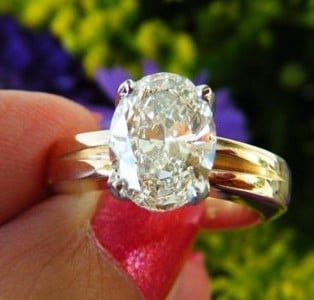 Oval Diamond Handmade Ring