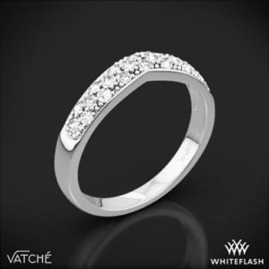 Vatche 213 contoured pave diamond wedding ring set in 18K white gold at Whiteflash 