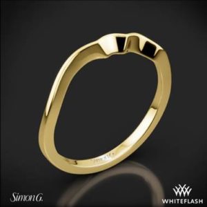 Simon G. Duchess classic wedding ring set in 18K yellow gold at Whiteflash 