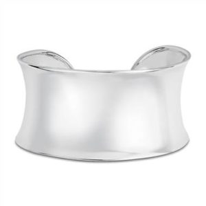 Wide polished statement cuff in sterling silver at Blue Nile 