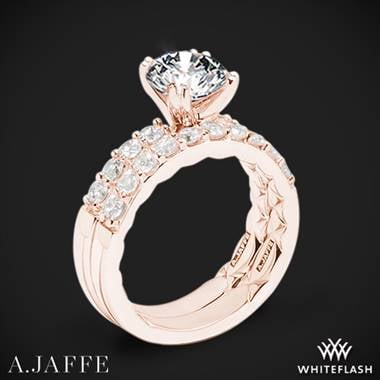A. Jaffe classics diamond wedding set in 18K rose gold at Whiteflash 