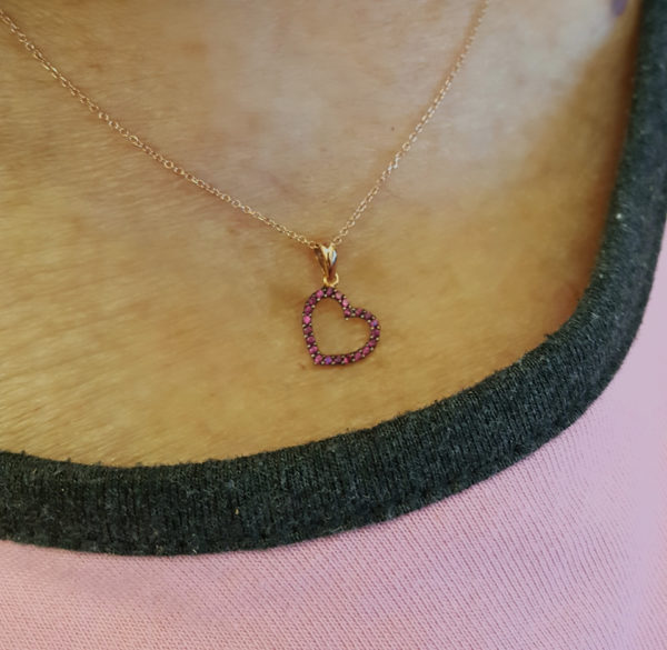 Valentine's Day Round Up (pictured is a 14kt rose gold heart pendant NatyLad got for her Mom!)