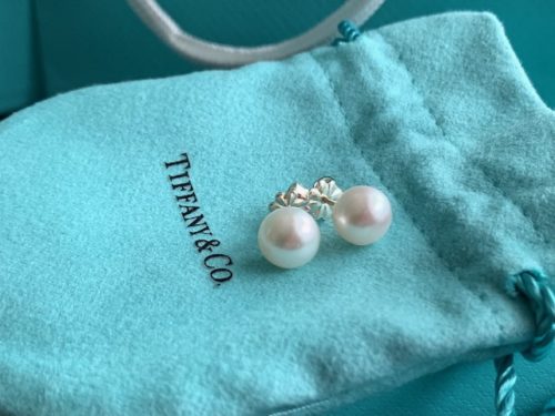 bunnycat's new pearl studs from Tiffany & Co.