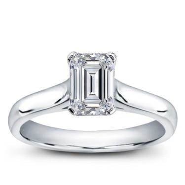 Basket solitaire for emerald cut diamond at Adiamor