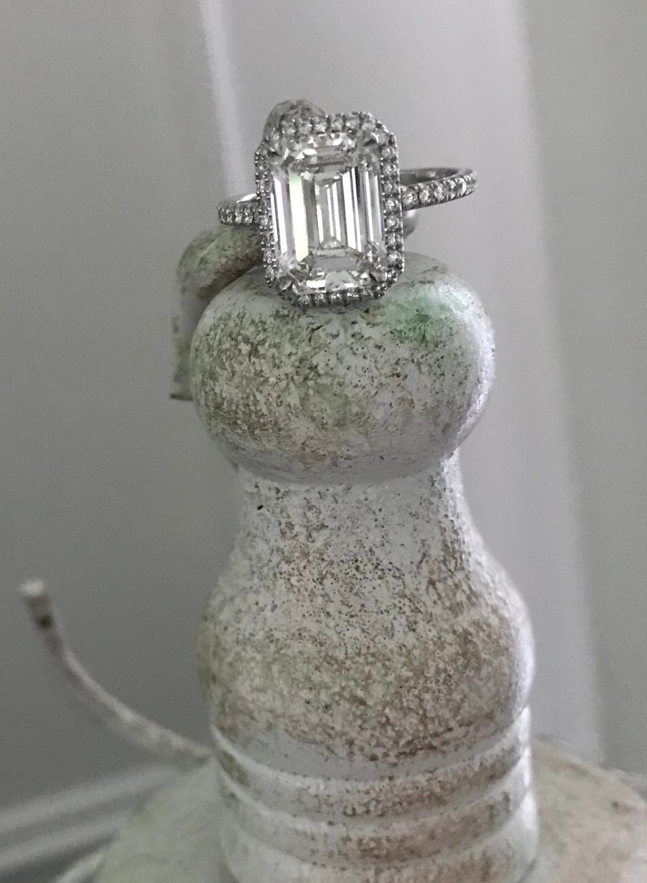 Emeraldcutlover originally posted this stunning emerald cut diamond ring on the Show Me the Bling Forum at PriceScope. You can’t look at this and not be enamored. This beautiful ring makes me want to add an emerald to my own collection.