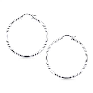 Classic hoop earrings set in sterling silver at B2C Jewels 