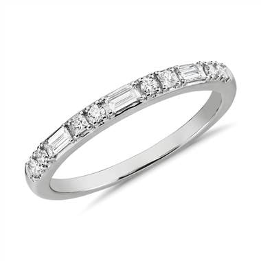 Colin Cowie dot dash diamond ring set in platinum at Blue Nile 