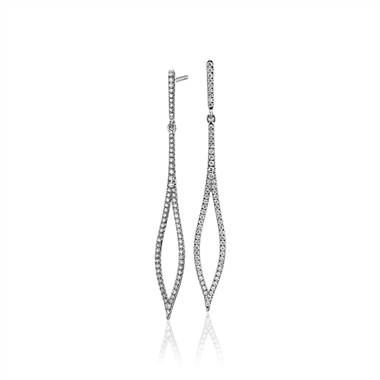 Pave diamond open drop earrings set in 14K white gold at Blue Nile
