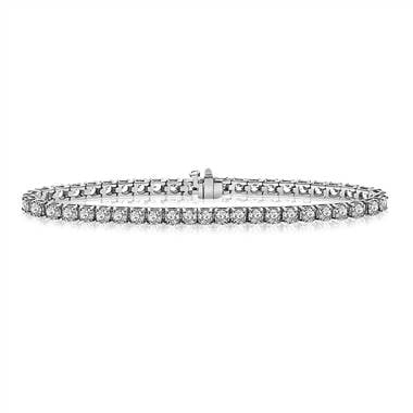 Diamond tennis line bracelet set in 14K white gold at B2C Jewels