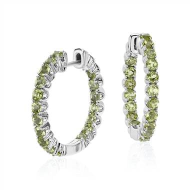 Peridot Hoop Earrings in Sterling Silver from BlueNile