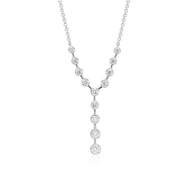 Diamond y-necklace set in 18K white gold at Blue Nile