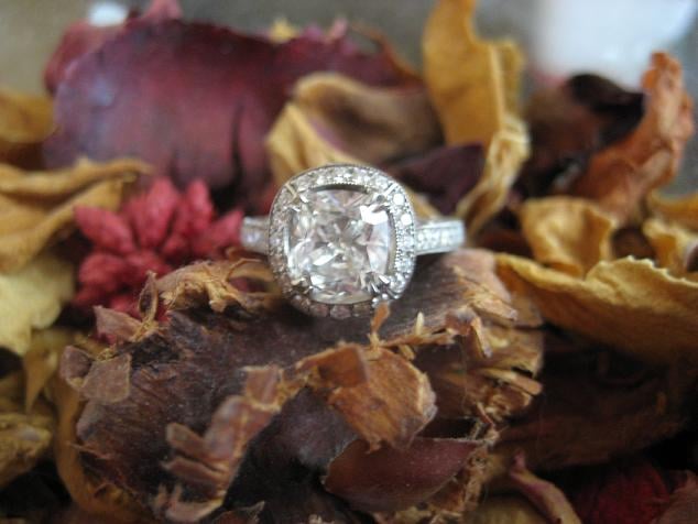 Cushionlove originally posted this stunning cushion engagement ring on the Show Me the Bling forum at PriceScope. What a gorgeous engagement ring, and we KNOW our engagement rings!