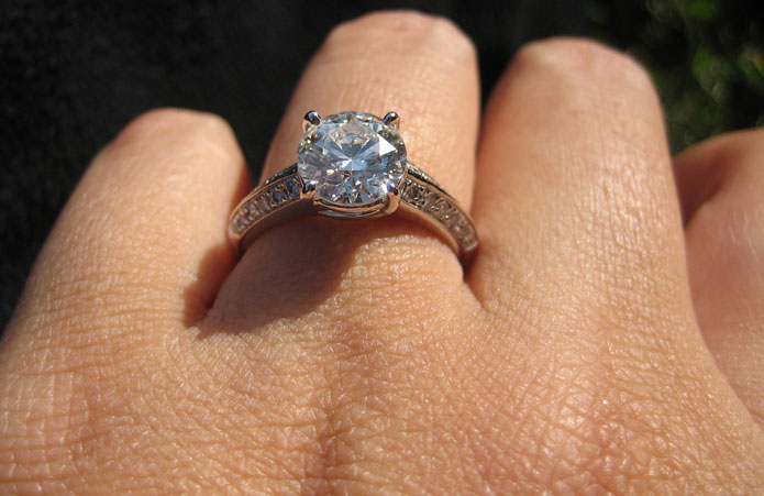 Phildominator originally posted this magnificent engagement ring on the Show Me the Bling forum at PriceScope. I love this thread, not only did he say his intended loved him, but that she would love him more for using the skills and knowledge he gained as a part of the PriceScope community!