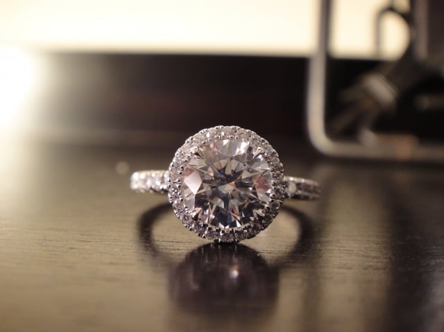 Dec2410 originally posted this amazing halo reset engagement ring on the Show Me the Bling forum at PriceScope. This is a fabulous sparkly beauty is a disco ball. Do you prefer a solitaire or a halo?