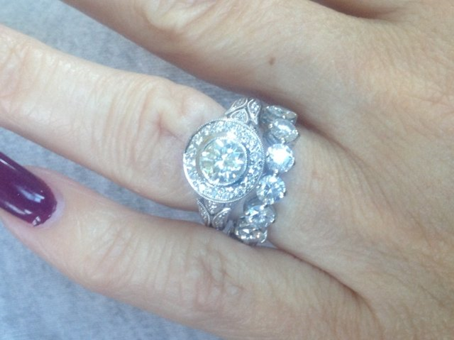 Luxie originally posted this reset engagement diamond in antique replica on the Show Me the Bling forum at PriceScope. This is a gorgeous and sentimental piece! What a fantastic way to use her original engagement diamond! If you reset your ering diamond, what style would you go for?