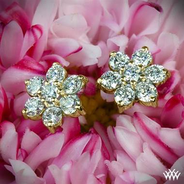 0.75ctw 14k Yellow Gold "Flower Cluster" Diamond Earrings