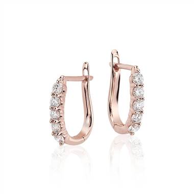 Diamond Hoop Earrings in 18k Rose Gold