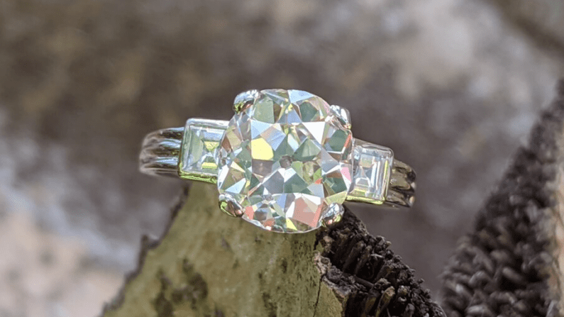 Opalescent Prettiness: Old Mine Cut Diamond Ring