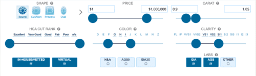 Basic Diamond Search Filters