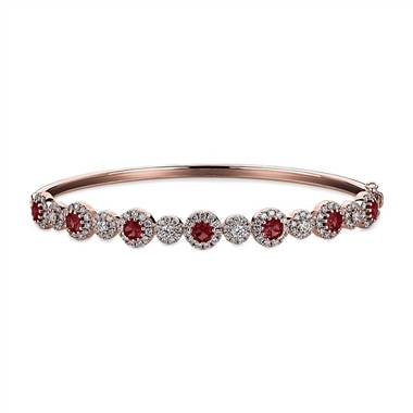 ound ruby and diamond bangle set in 14K rose gold at Blue Nile