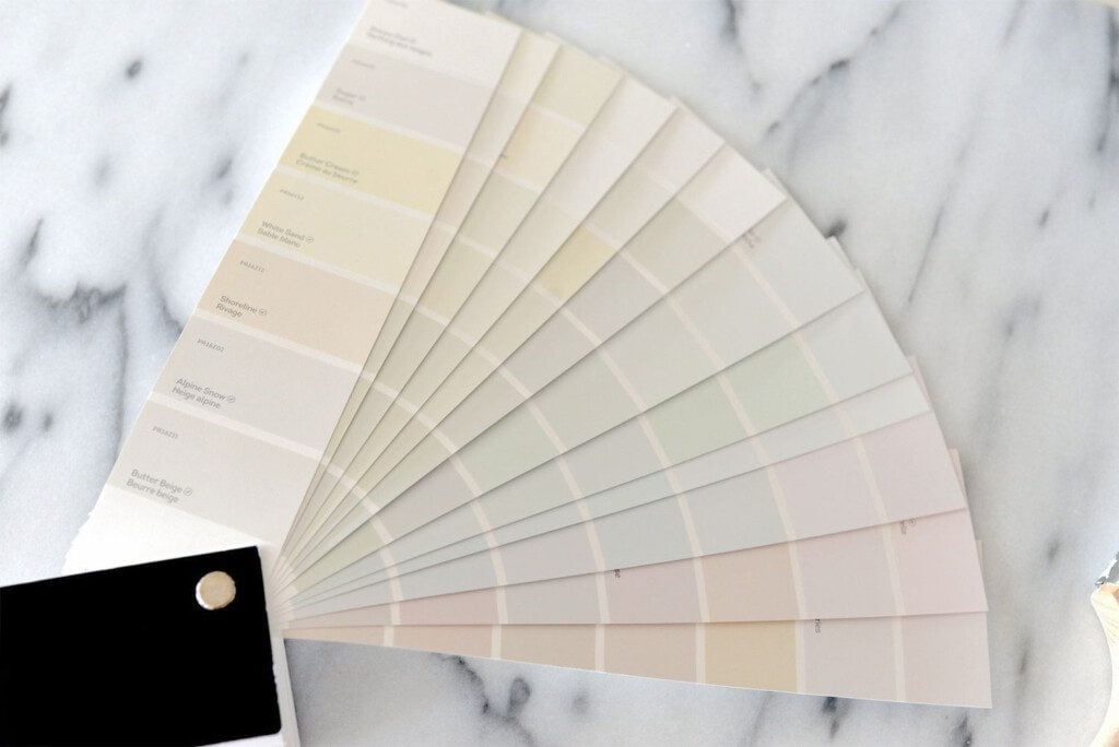 Paint color examples on fan deck