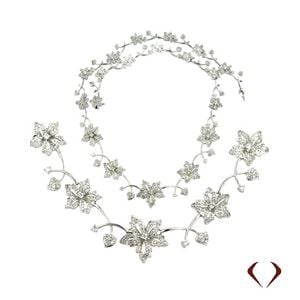 Diamond Flower Necklace All The Way Around at ID Jewelry