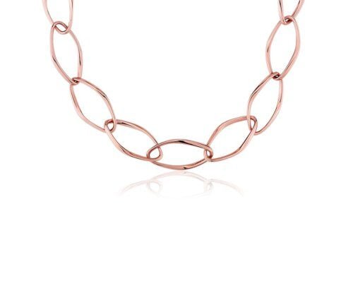 Open Oval Chain Necklace in 18k Italian Rose Gold at Blue Nile