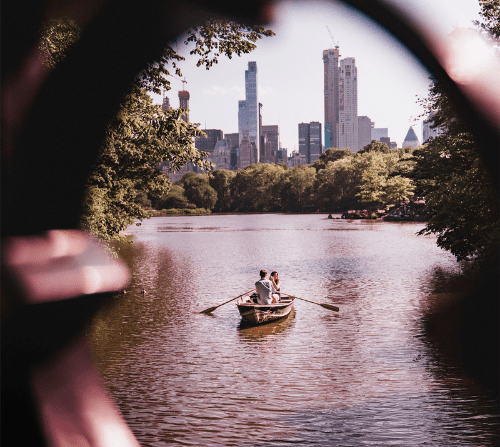 A Couple on Honeymoon in New York City.