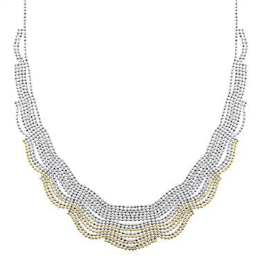 Balinese Beaded Necklace in 14K Yellow Gold and Sterling Silver at B2C Jewels