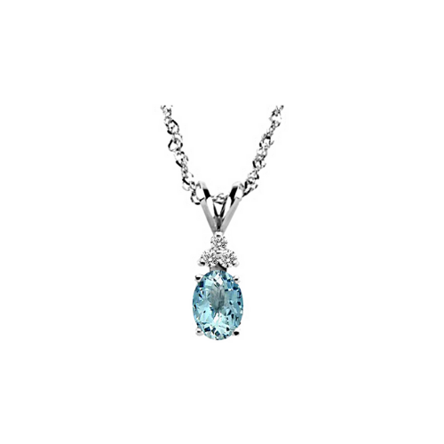 An aquamarine pendant.