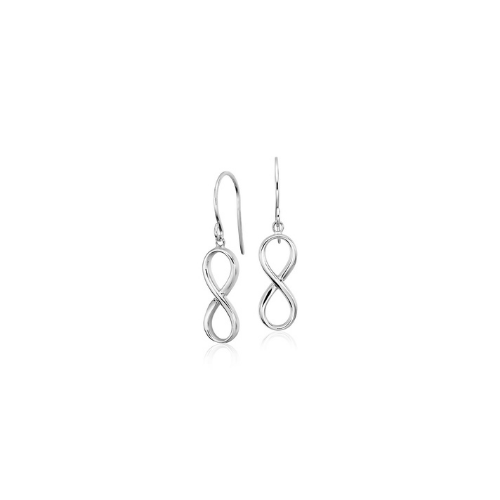 Infinity Drop Earrings in Sterling Silver.