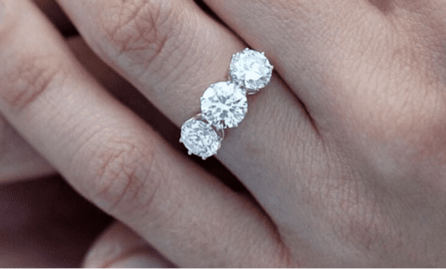 Edwardian 3 stone diamond engagement ring