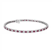 Riviera Ruby and Diamond Bracelet in 14k White Gold.