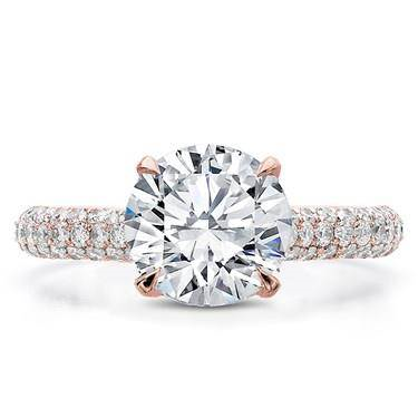 Custom 3 Row Micro Pave Basket Engagement Setting.