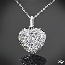Platinum "Domed Heart Pave" Diamond Pendant.