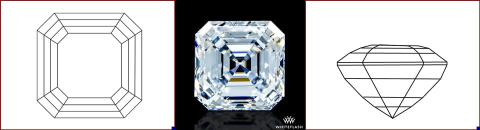 asscher cut diamond photo and image