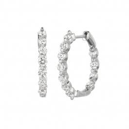 diamond hoop earrings on a white background
