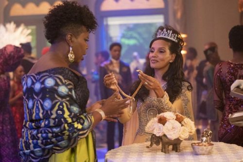 Queen Lisa gifting Mary Junson (Leslie Jones) a Bulgari Serpenti Necklace