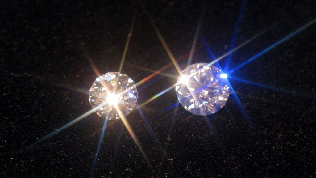 diamonds under spotlights