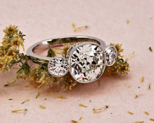 A trilogy platinum engagement ring. 