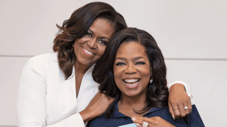 Michelle Obama and Oprah Winfrey.