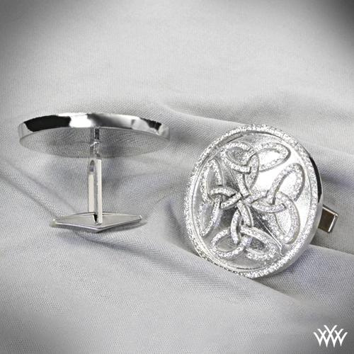 14k White Gold "Prodigy" Cuff Links.