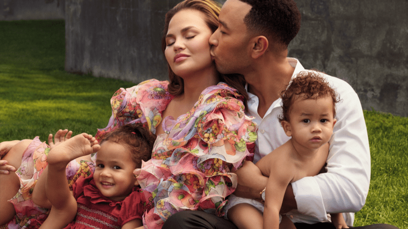 Chrissy Teigen family portrait. Image Source: Vanity Fair.