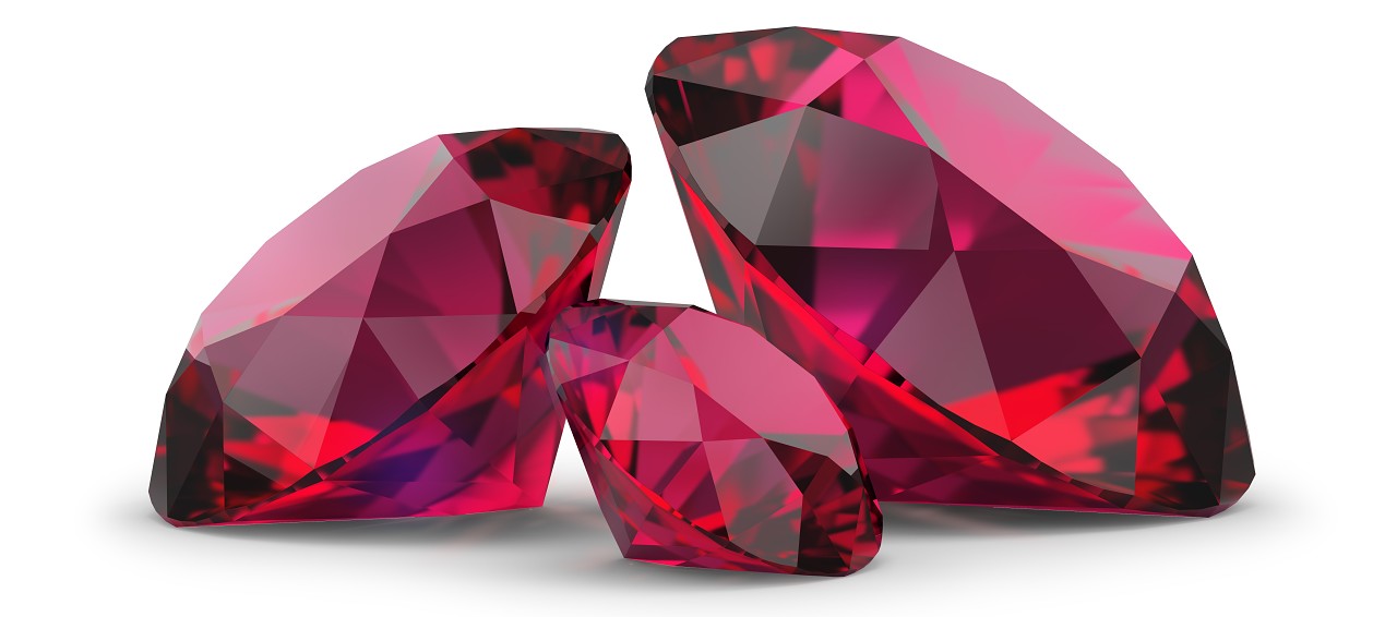 Ruby gemstones.