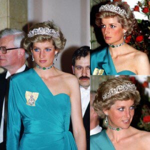 Princess Diana with Art Deco Emerald Choker