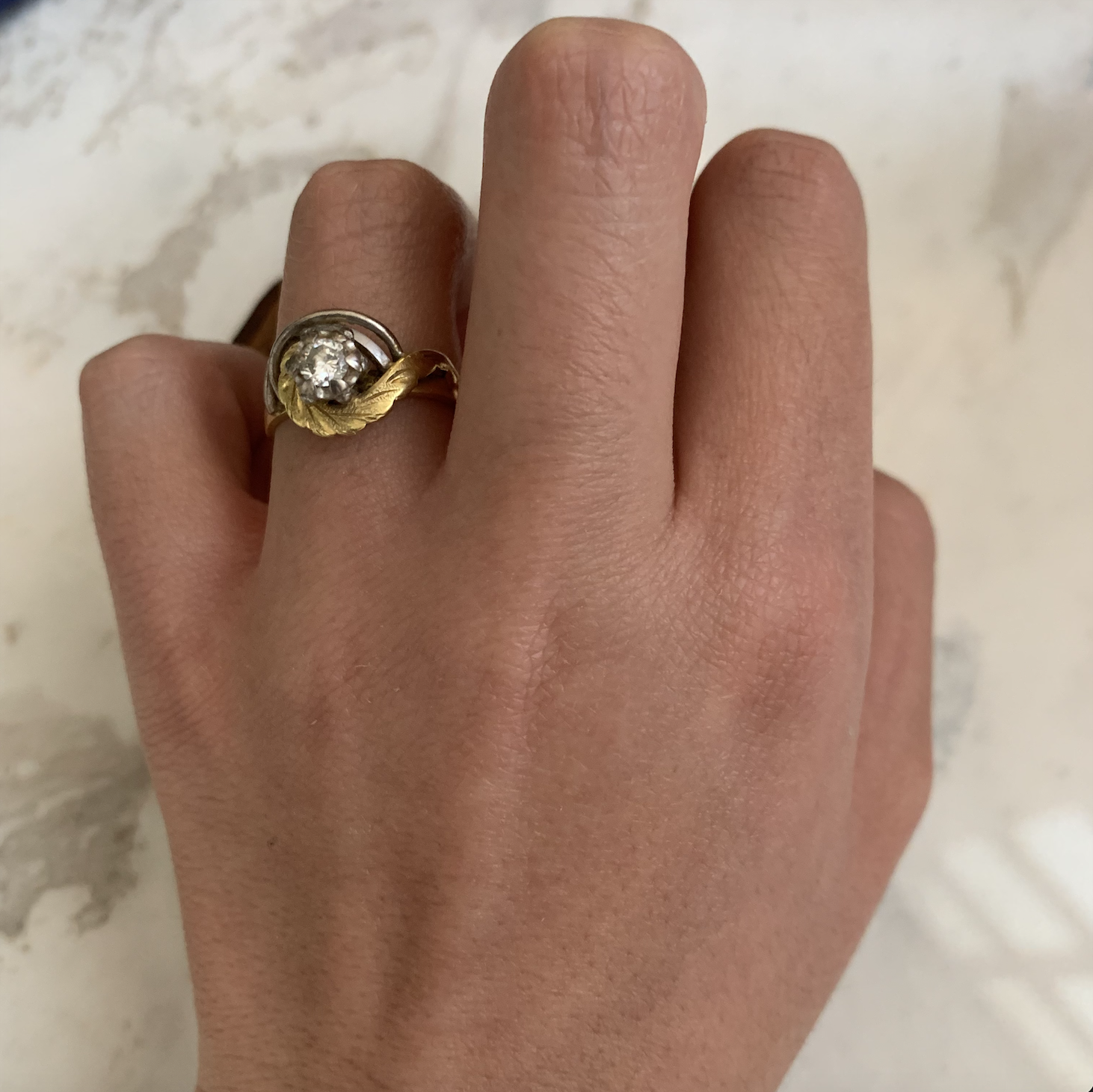 Custom diamond engagement ring.