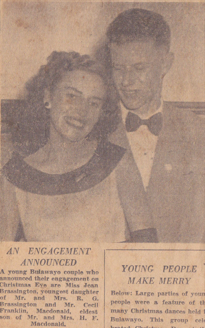 Newspaper cutting of an engagement announcement. 