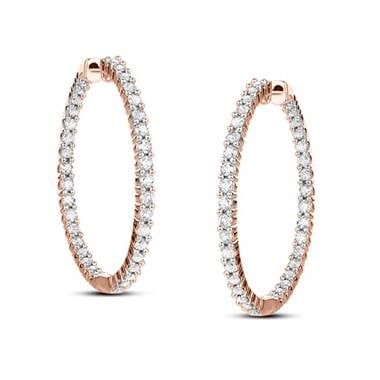 Bella Inside Out Lab Diamond Hoop Earrings from Friendly Diamonds